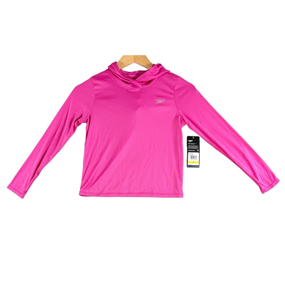 Speedo Women's Long Sleeve Rash‎ Guard Swim Hoodie Rose Violet Size M